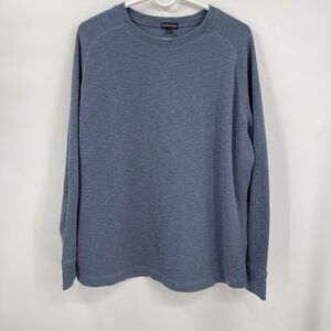 Banana Republic Double Knit Long Sleeve‎ Crewneck Vintage Indigo Shirt Men's XL